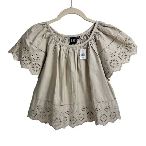 GAP Eyelet Flutter‎ Sleeve Top Size XXSMALL - Picture 2 of 9